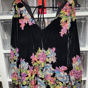 Free People velvet floral swing dress